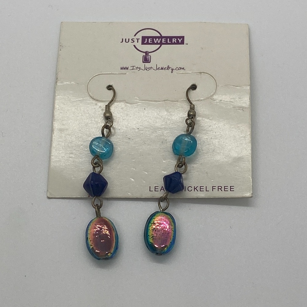 Just Jewelry glass bead dangle earrings